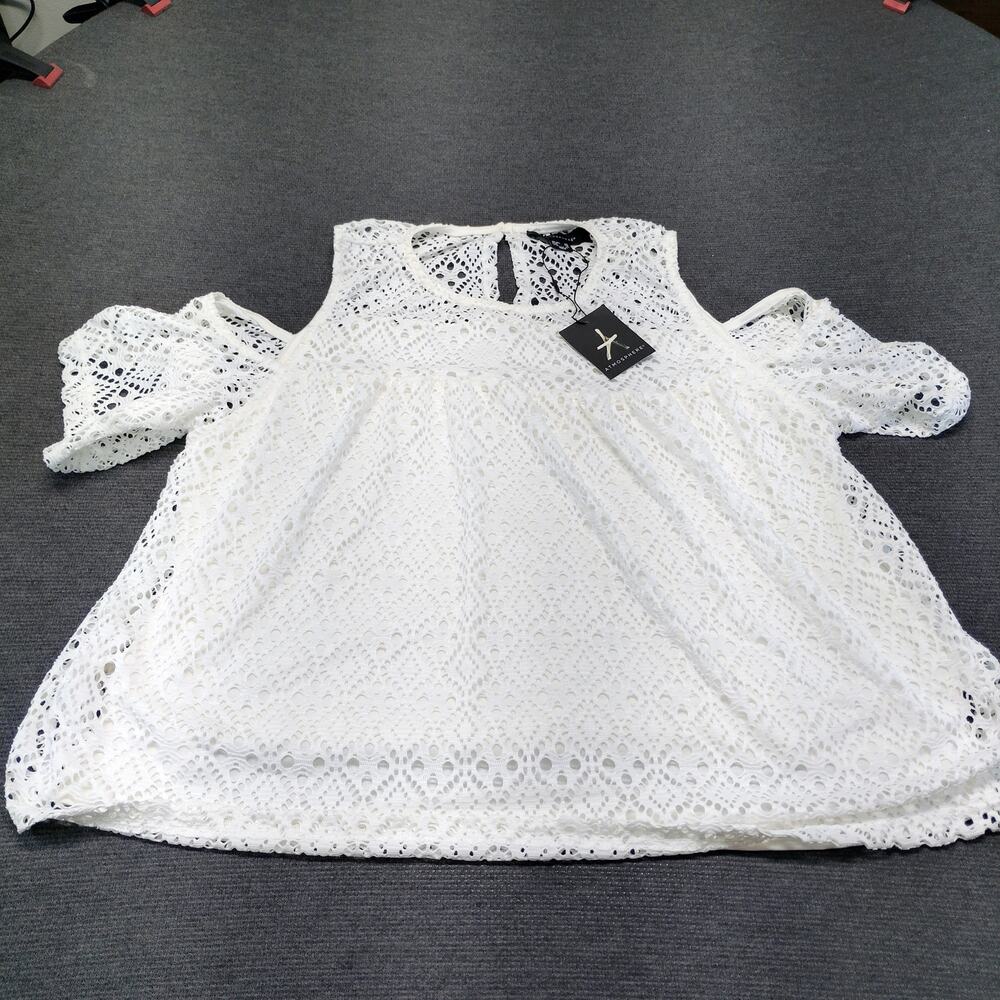 Atmosphere White Lace Cold Shoulder Top Womens 16 Boho Babydoll NWT